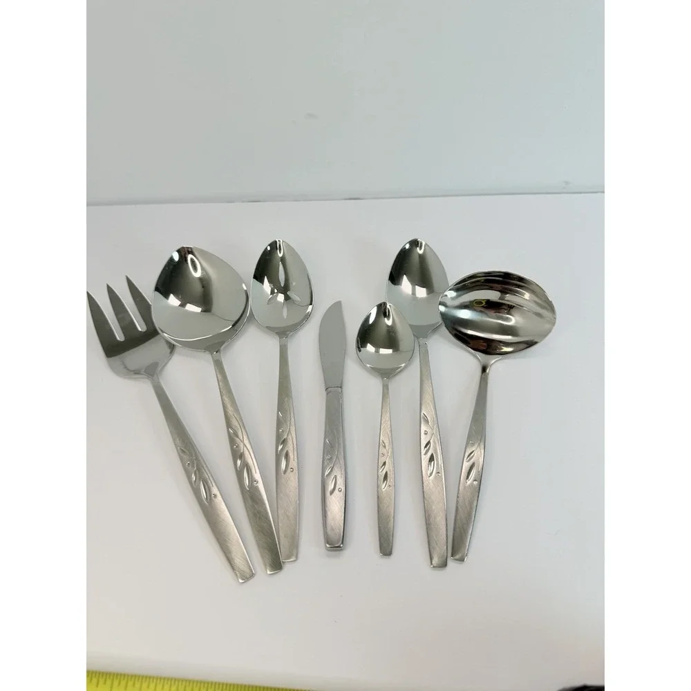 Oneida Stainless WILL O' Wisp 7 Piece Serving Set USA Heirloom Flatware